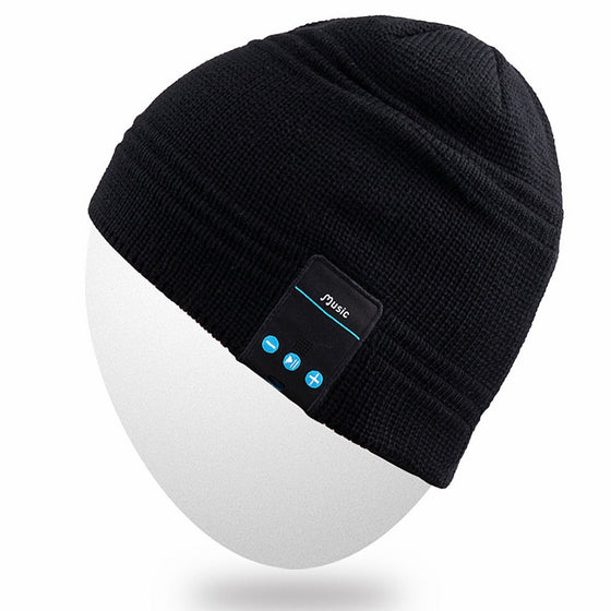 Rotibox Wireless Bluetooth Beanie Hat Cap with Musicphone Speakerphone Stereo Headphone Headset Earphone Speaker Mic for Fitness Outdoor Sports Skiing Running Skating Walking,Christmas Gifts - Black