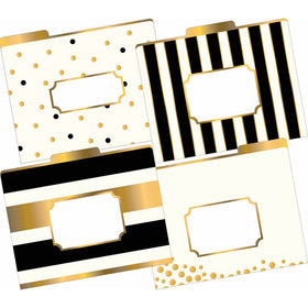 Barker Creek Fashion File Folders - Gold, Set of 12 (LL-1337)