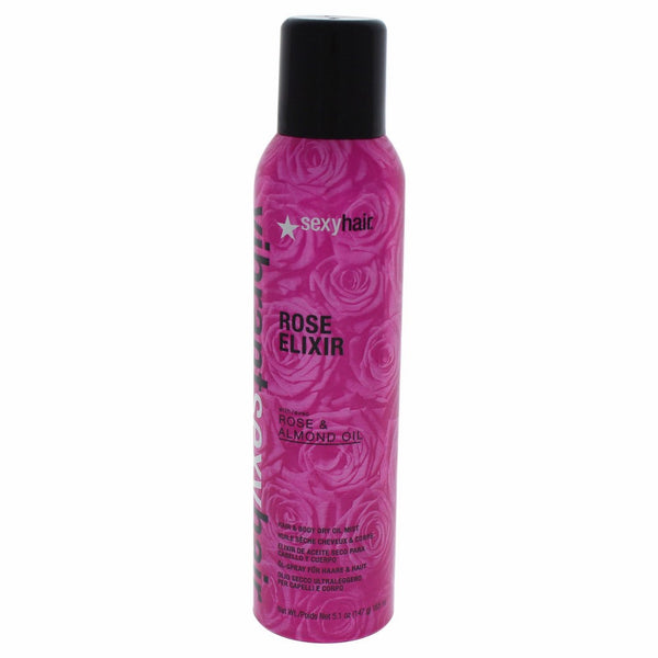 Sexy Hair Vibrant Rose Elixir Hair and Body Dry Oil Mist, 5.1 Ounce