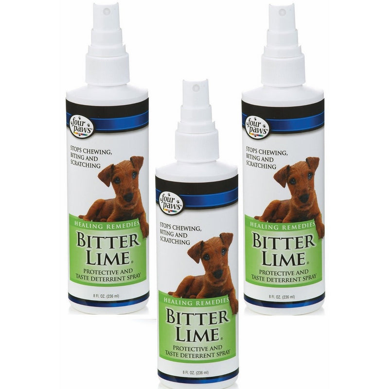 (3 Pack) Four-Paws 8 Ounce Bitter Lime Cat and Dog Spray