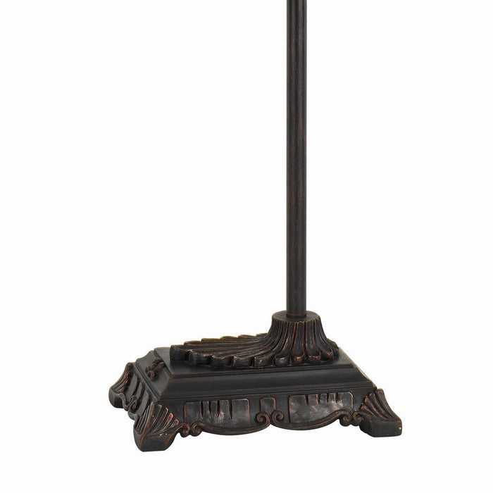 Downbridge Metal Tiffany Floor Lamp with Leaf Accents, Multicolor