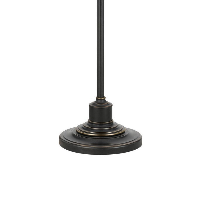 60 Watt Metal Lamp with Adjustable Pole and Bowl Shade, Black