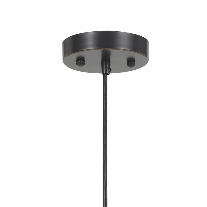 Glass Jar Design Pendant Lighting with Metal Frame, Black and Clear