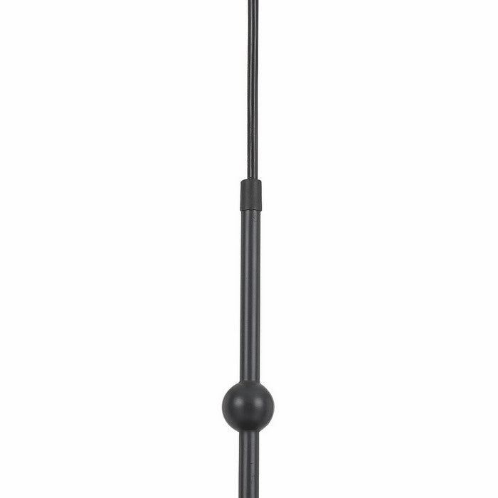 Glass Jar Design Pendant Lighting with Metal Frame, Black and Clear
