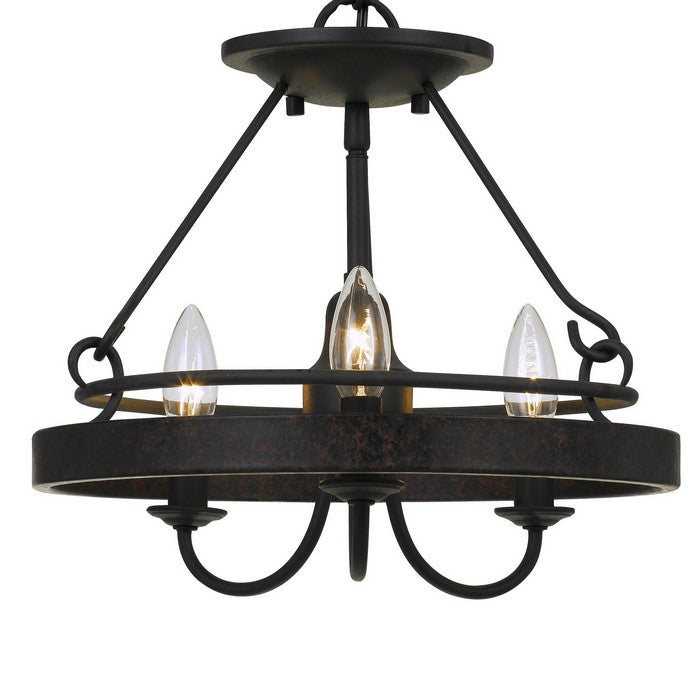 60 X 3 Watt Metal Frame Pendant with Hardwired Switch, Textured Gray