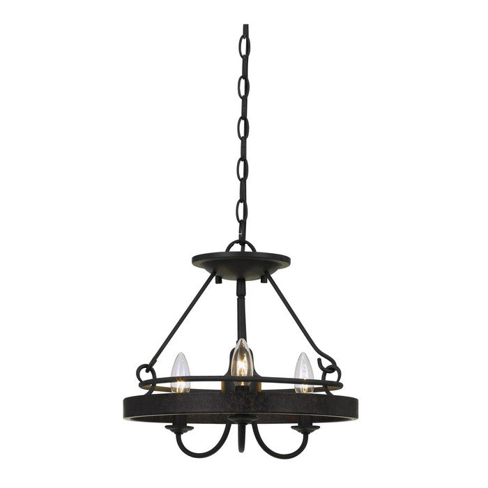 60 X 3 Watt Metal Frame Pendant with Hardwired Switch, Textured Gray