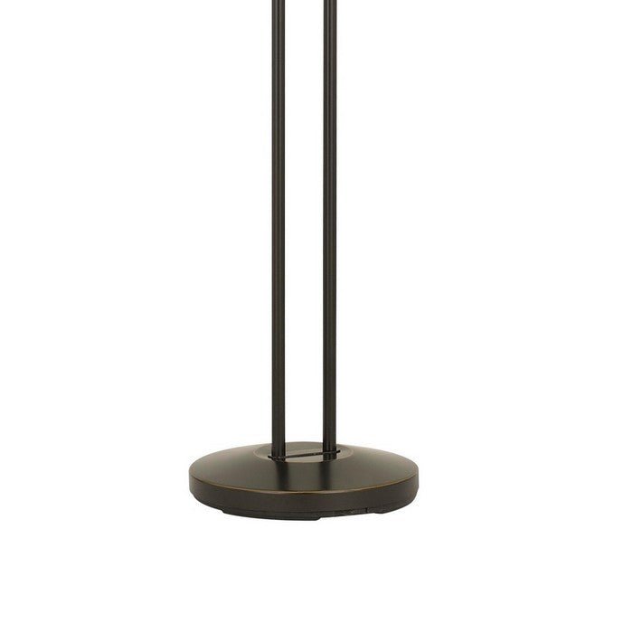 2 Metal Heads Torchiere Floor Lamp with Dimmer Control, Black