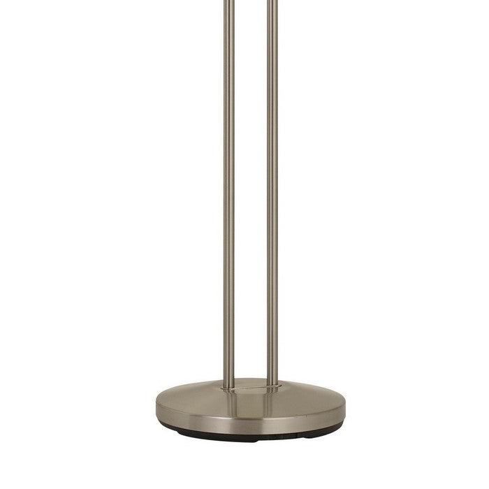 2 Metal Heads Torchiere Floor Lamp with Dimmer Control, Chrome