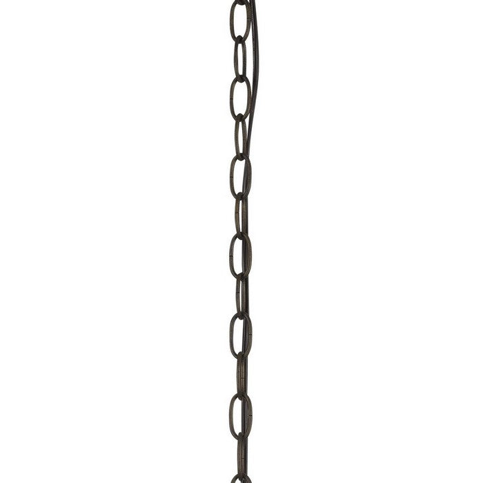 Round Metal Mesh Design Pendant Fixture with Chain, Dark Bronze