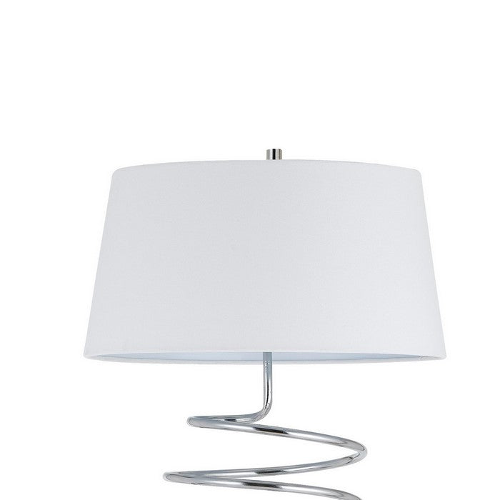 Metal Floor Lamp with Stalk Support and Gooseneck Design Light, Silver