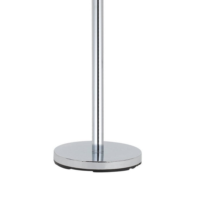 Metal Floor Lamp with Stalk Support and Gooseneck Design Light, Silver