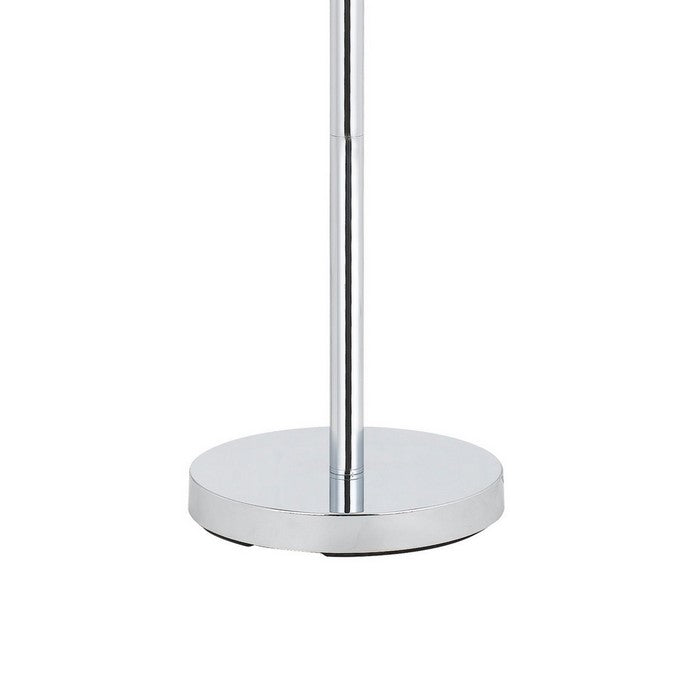 Metal Floor Lamp with Corkscrew Design Stalk Support and Drum Shade, Silver