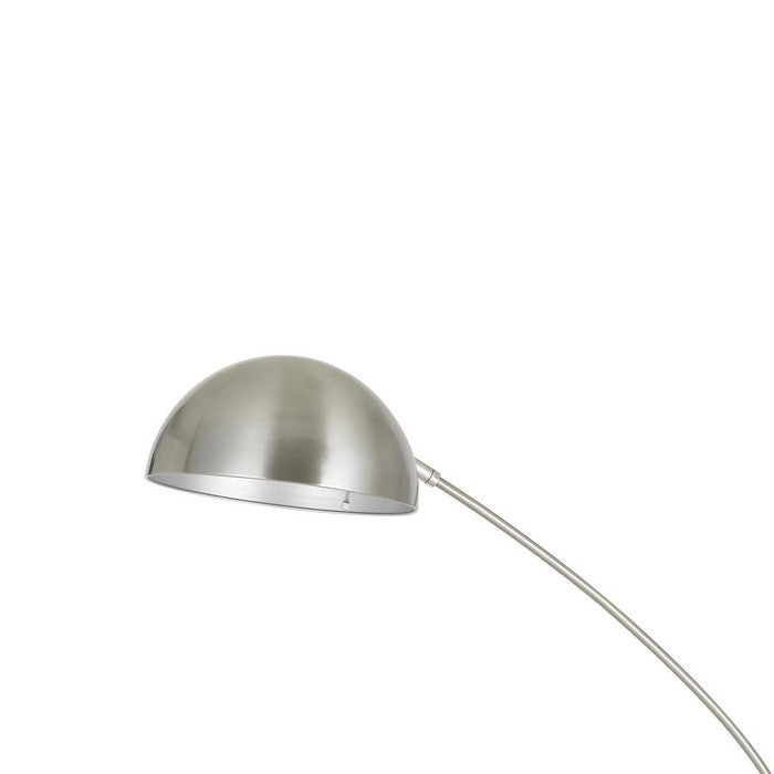 Metal Arc Design Floor Lamp with Round Base and Stalk Support, Silver