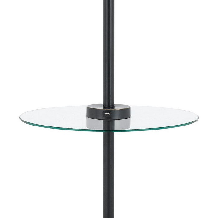 Metal Floor Lamp with 2 Gooseneck Design Shade and 3 Way Switch, Black