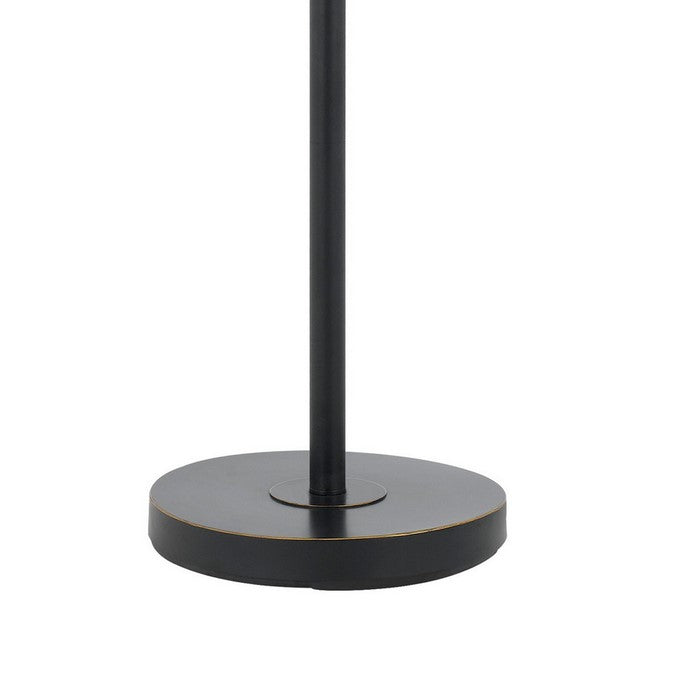 Metal Floor Lamp with 2 Gooseneck Design Shade and 3 Way Switch, Black