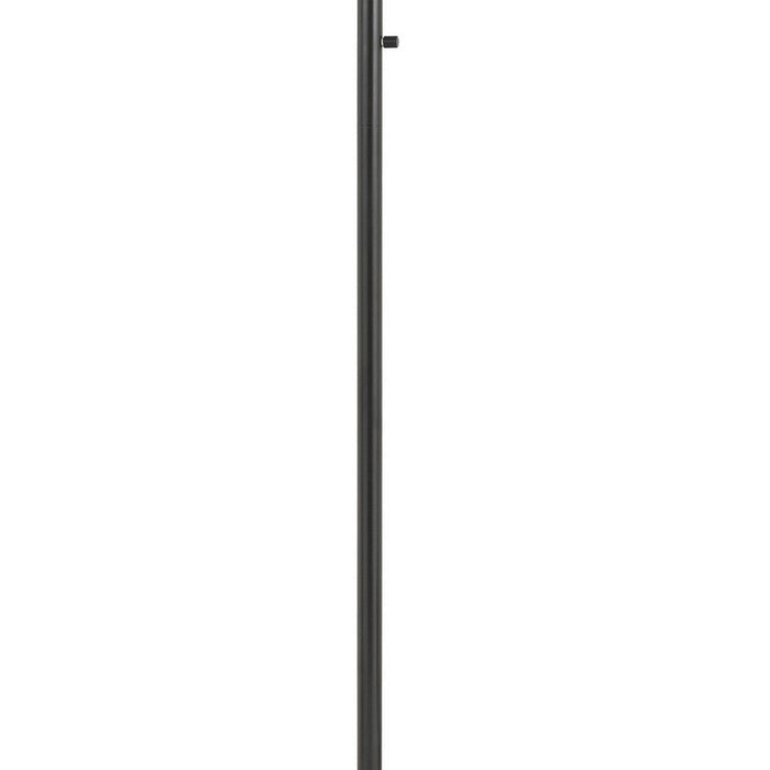 Metal Floor Lamp with 3 Swivel Heads and Round Base, Black