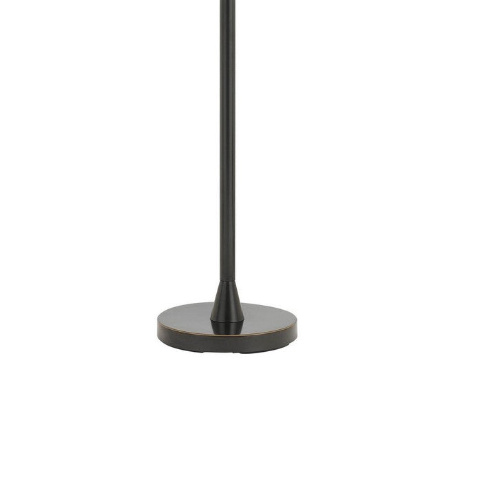 Metal Floor Lamp with 3 Swivel Heads and Round Base, Black