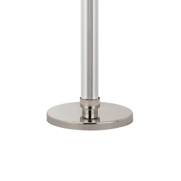 Metal and Acrylic Tubular Body Floor Lamp with Fabric Drum Shade, White