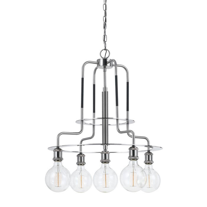 60 X 5 Watt Metal Frame Chandelier with Edison Bulbs, Silver