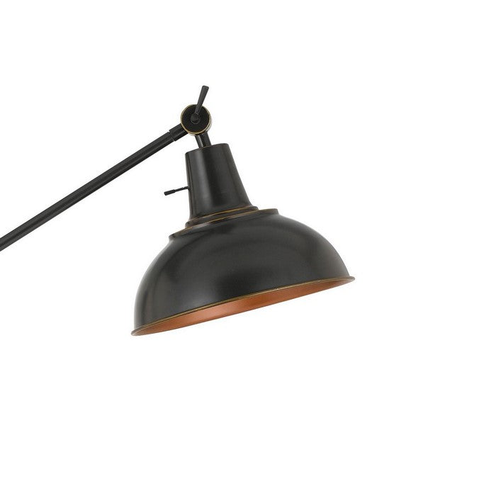 100 Watt Metal Body Floor Lamp with Adjustable Height and Head, Black