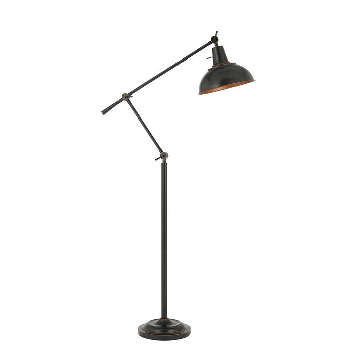 100 Watt Metal Body Floor Lamp with Adjustable Height and Head, Black