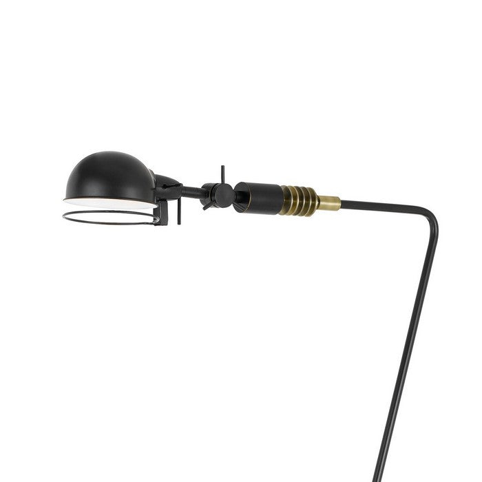 60 Watt Z Shape Metal Body Floor Lamp with Adjustable Head, Black