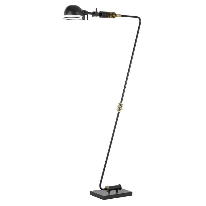 60 Watt Z Shape Metal Body Floor Lamp with Adjustable Head, Black