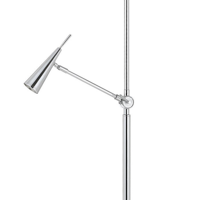 Metal Floor Lamp with GU10 Adjustable Reading Light, Silver