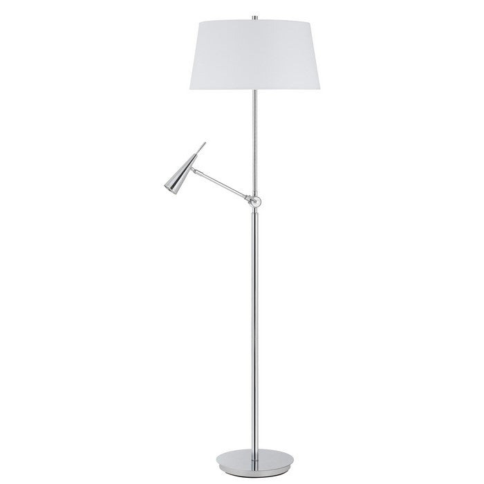 Metal Floor Lamp with GU10 Adjustable Reading Light, Silver