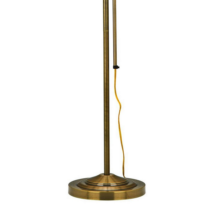 Metal Rectangular Floor Lamp with Adjustable Pole, Gold