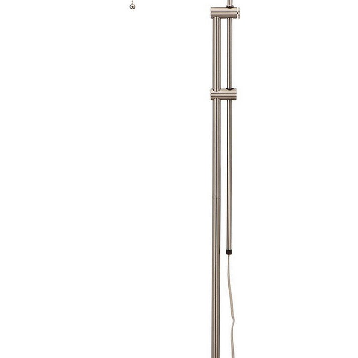 Metal Rectangular Floor Lamp with Adjustable Pole, White