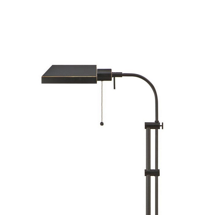 Metal Rectangular Floor Lamp with Adjustable Pole, Black