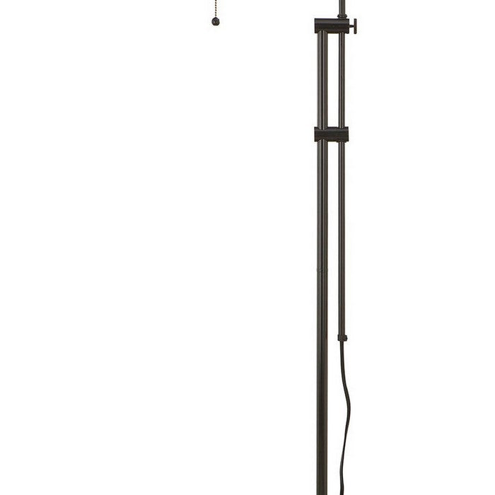 Metal Rectangular Floor Lamp with Adjustable Pole, Black