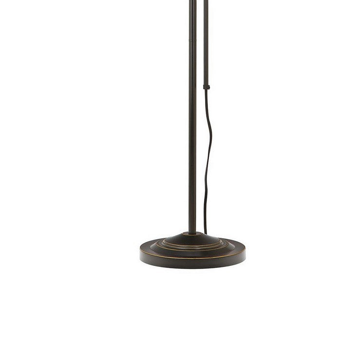 Metal Rectangular Floor Lamp with Adjustable Pole, Black