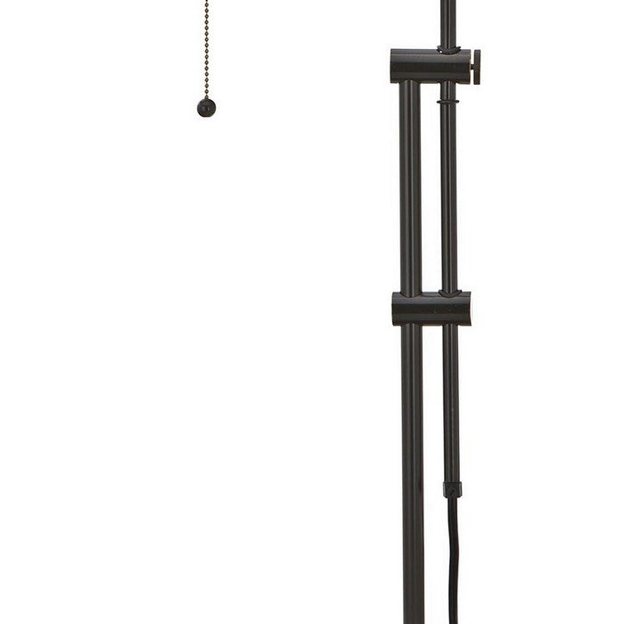 Metal Rectangular Desk Lamp with Adjustable Pole, Black