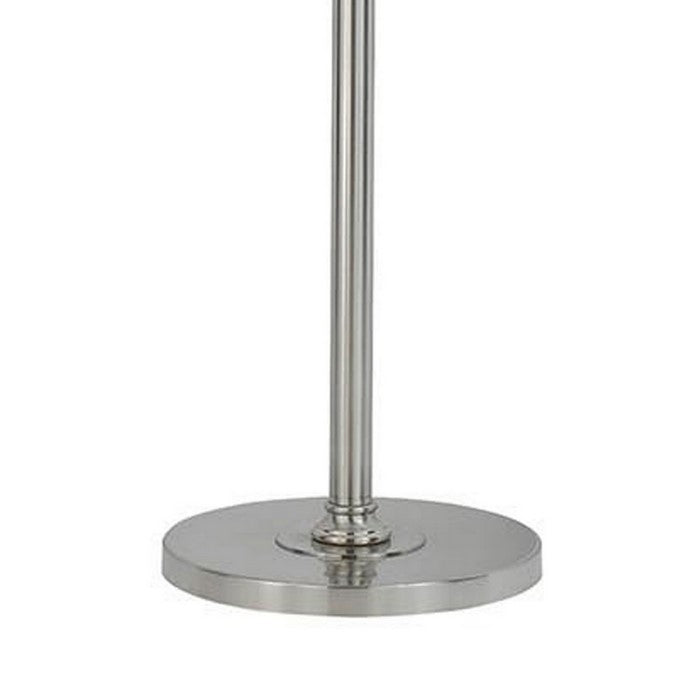 Metal Round Torchiere Lamp with Adjustable Shade, Silver
