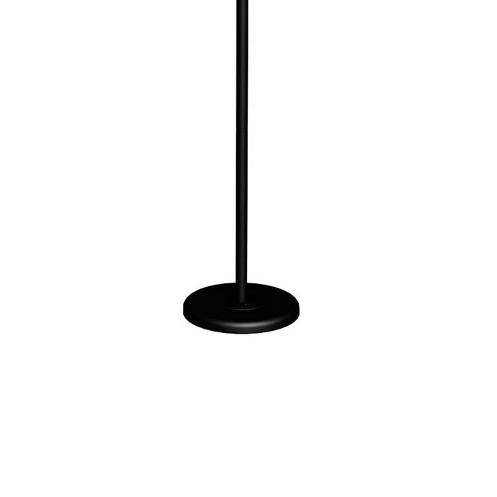 Metal Round 3 Way Torchiere Lamp with Frosted Glass Shade, Black and White