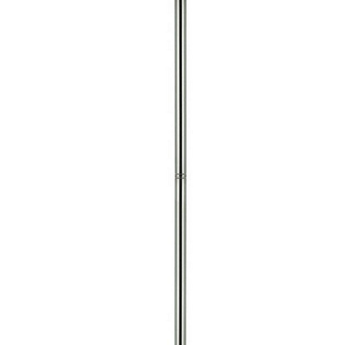 Metal Round 3 Way Torchiere Lamp with Frosted Glass Shade, Silver and White