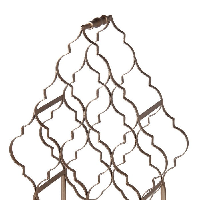 Free Standing Metal Wine Rack with Lattice Design, Small, Silver