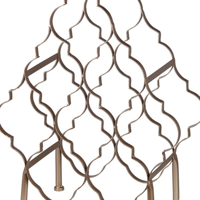 Free Standing Metal Wine Rack with Lattice Design, Small, Silver