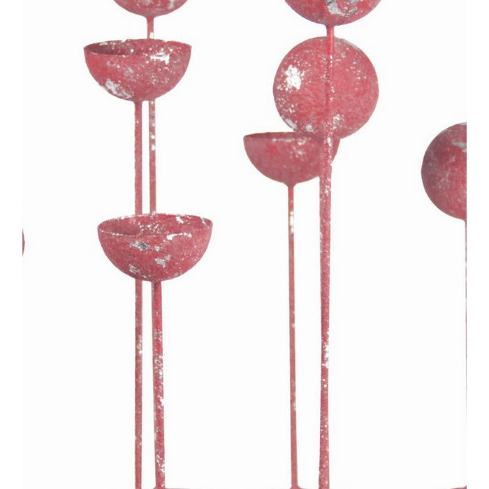 Multiple Bowl Shaped Metal Candle Bar with Round Base, Pink and Silver