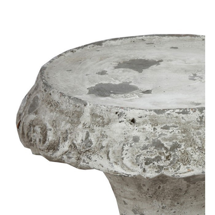 Decorative Cement Cake Plate with Pedestal Base, Medium, White