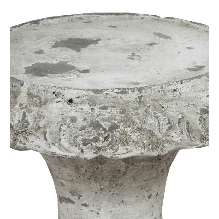 Decorative Cement Cake Plate with Pedestal Base, Medium, White