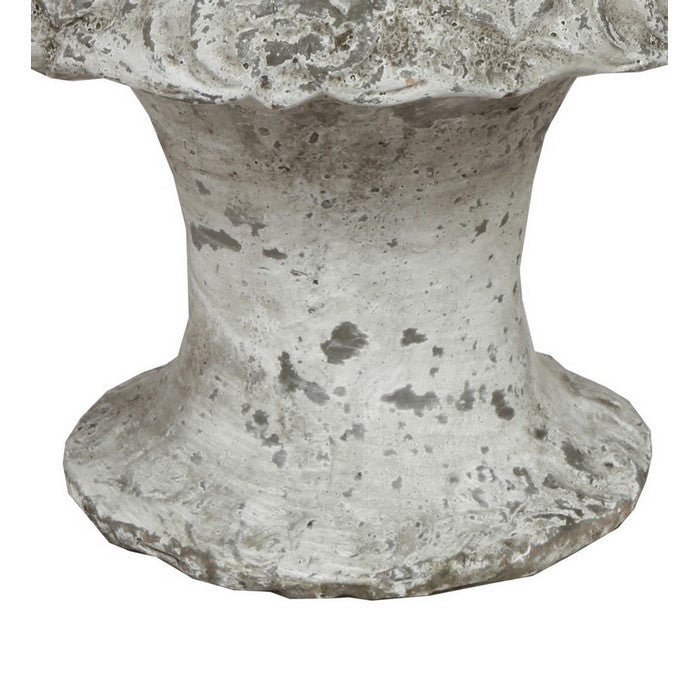 Decorative Cement Cake Plate with Pedestal Base, Medium, White