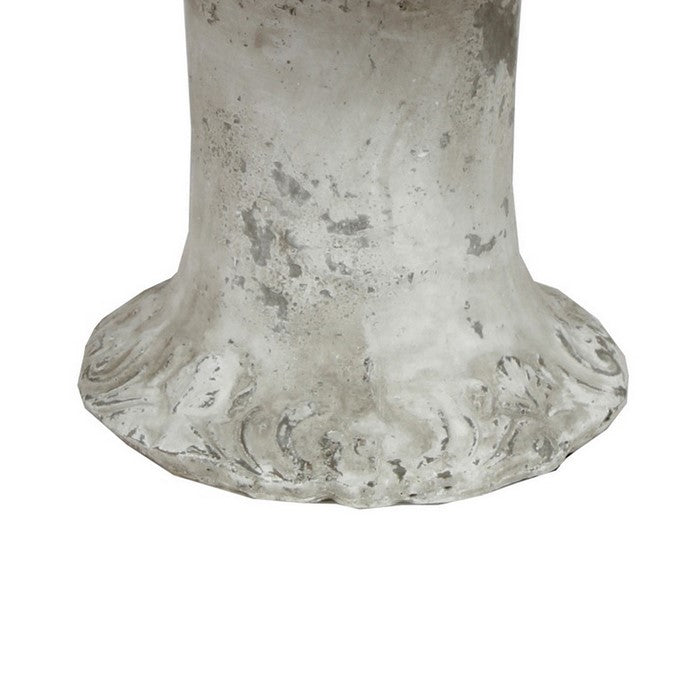 Decorative Cement Cake Plate with Pedestal Base, Large, White