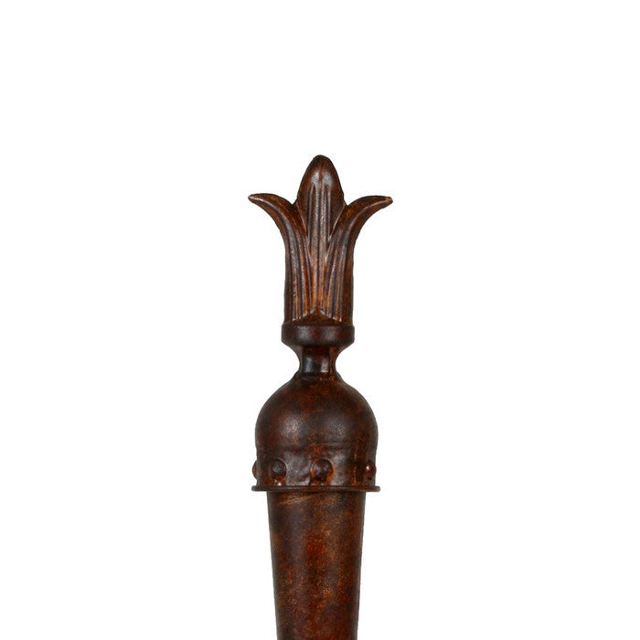 Antique Style Iron Table Top decor with Finial Top, Rustic Brown