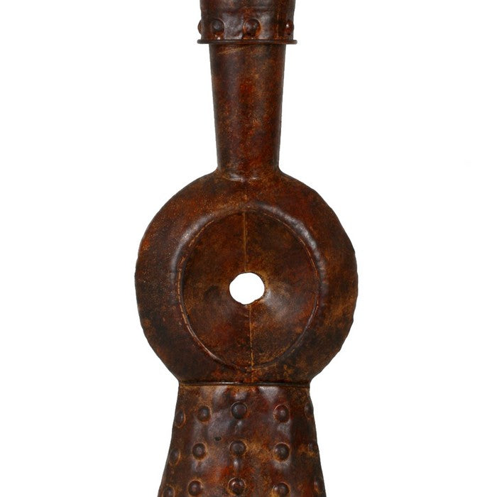 Antique Style Iron Table Top decor with Finial Top, Rustic Brown