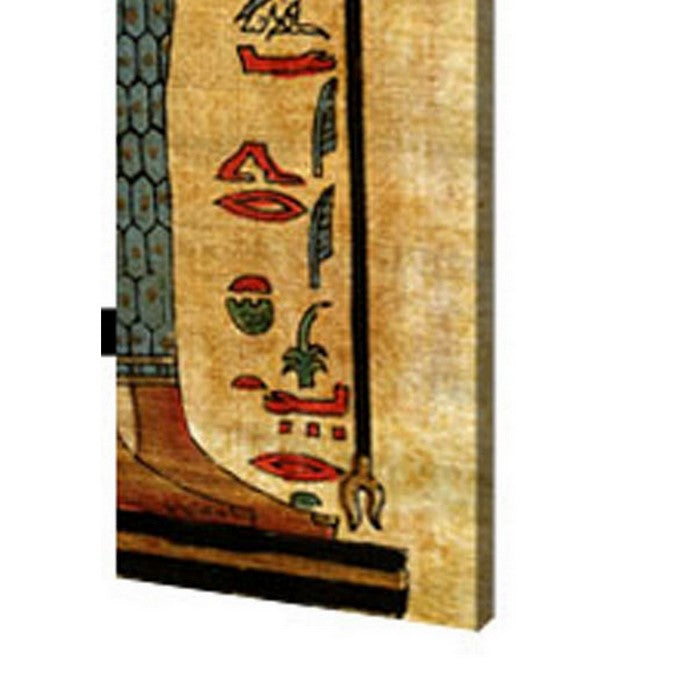 3 Panel Egyptian Safari Print Foldable Room Divider, Multicolor