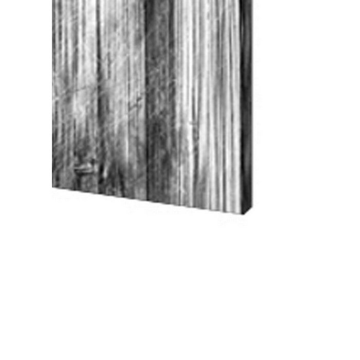 3 Panel Canvas Room Divider with Distressed Wood Print, Gray and Black