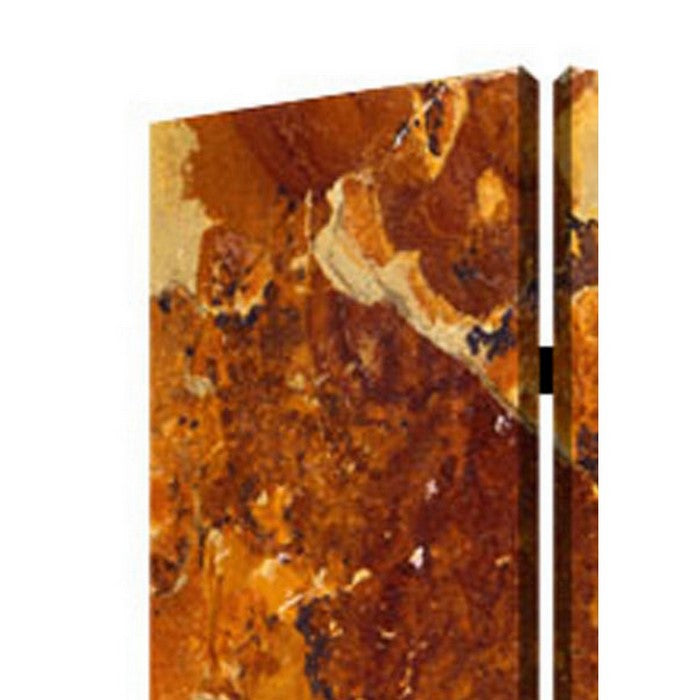 3 Panel Marble Print Foldable Canvas Room Divider, Brown
